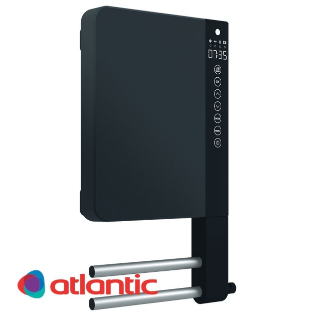 Конвектор за баня Atlantic TELIA, черен с поставка за кърпи 1000+800 W