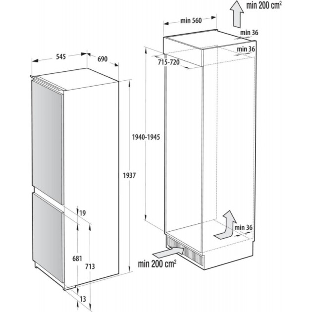 Хладилник за вграждане Gorenje NRKI619D61WFE