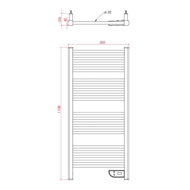 Eлектрическа лира за баня LOREN 750W